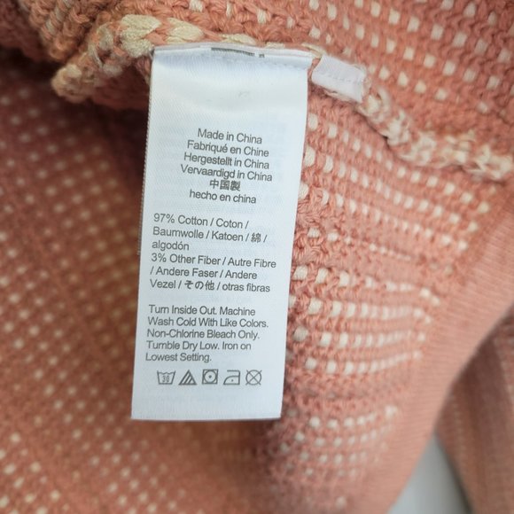 J. Crew Women's Small Cardigan Sweater Peach Open Front  Basketweave Knit - Picture 6 of 8